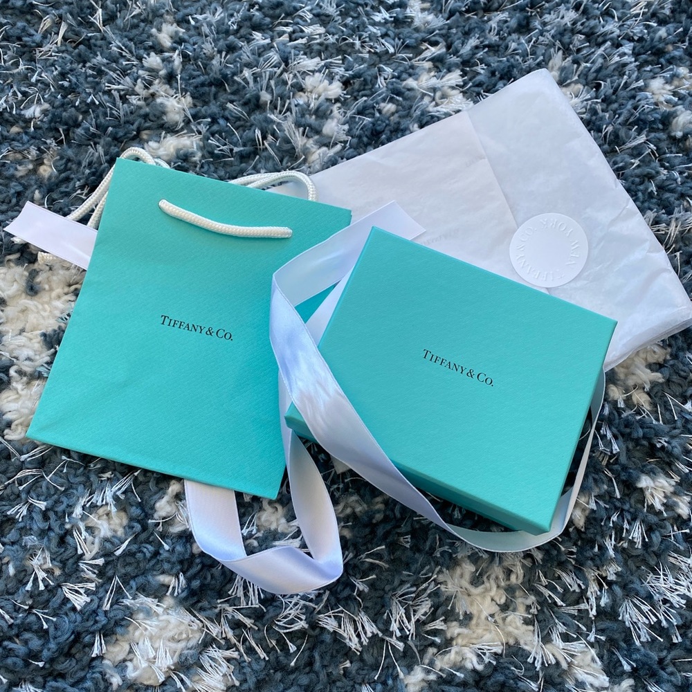 Tiffany’s box, bag, ribbon and tissue paper